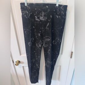 Chico's Bridgette Black and Silver Speckled Pants - Tall
